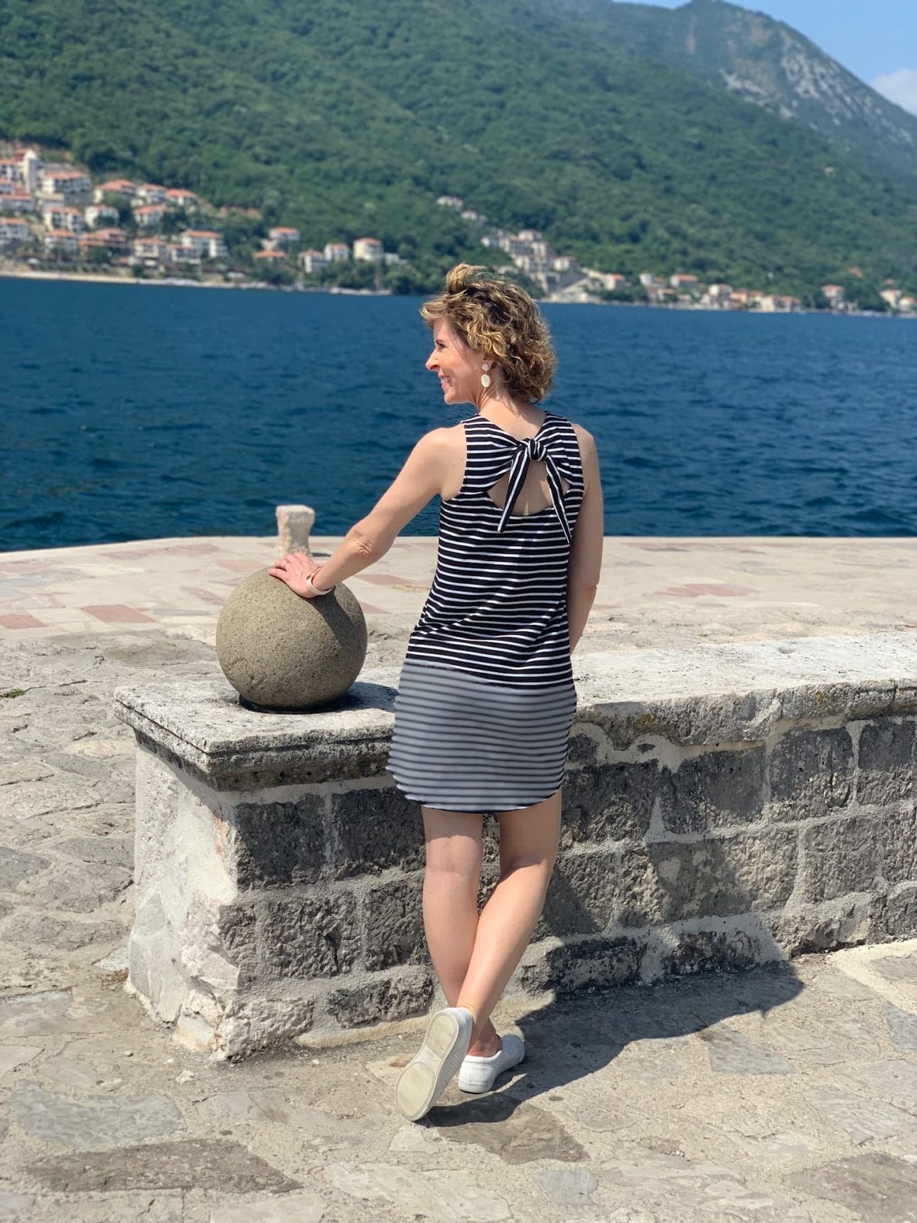back of a woman looking at montenegro