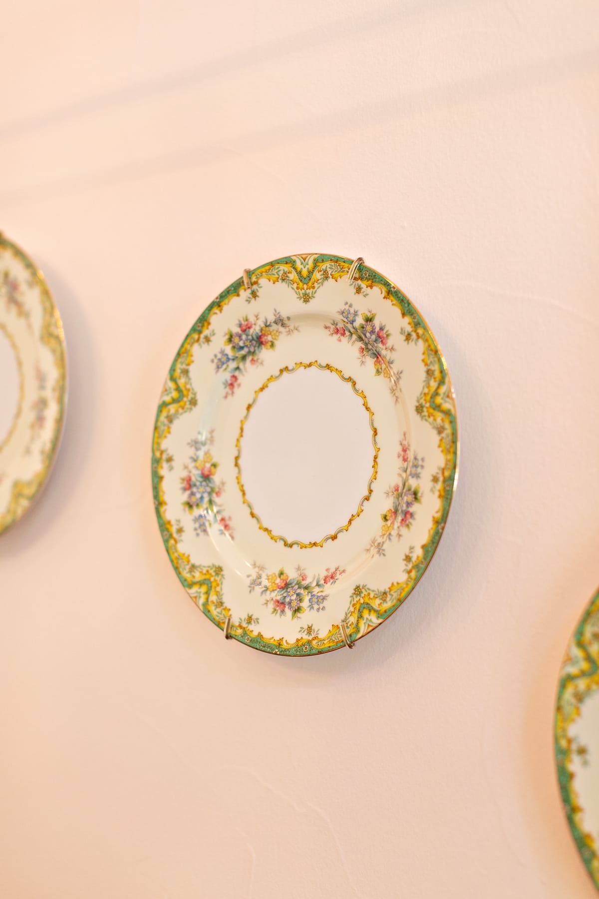china plate hanging on wall