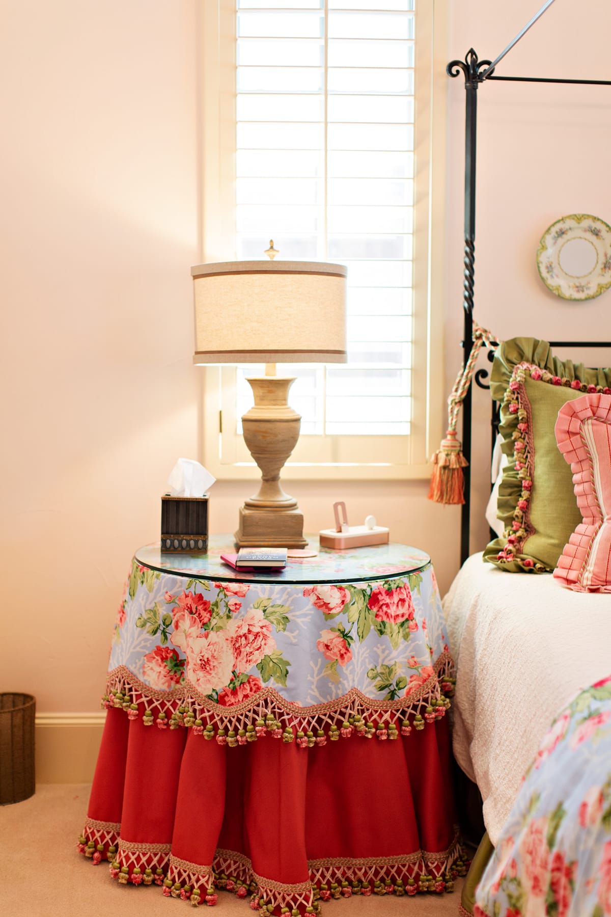 skirted bedside table
