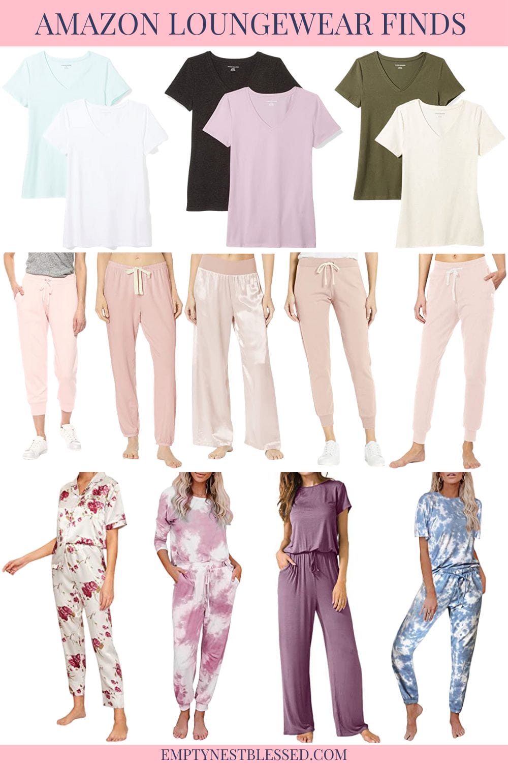 collage of amazon loungewear