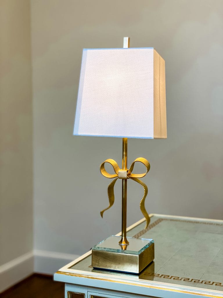 kate spade bow lamp with white shade