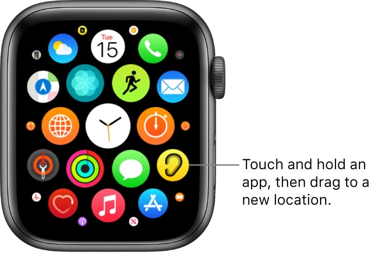 Apple watch reorganize apps