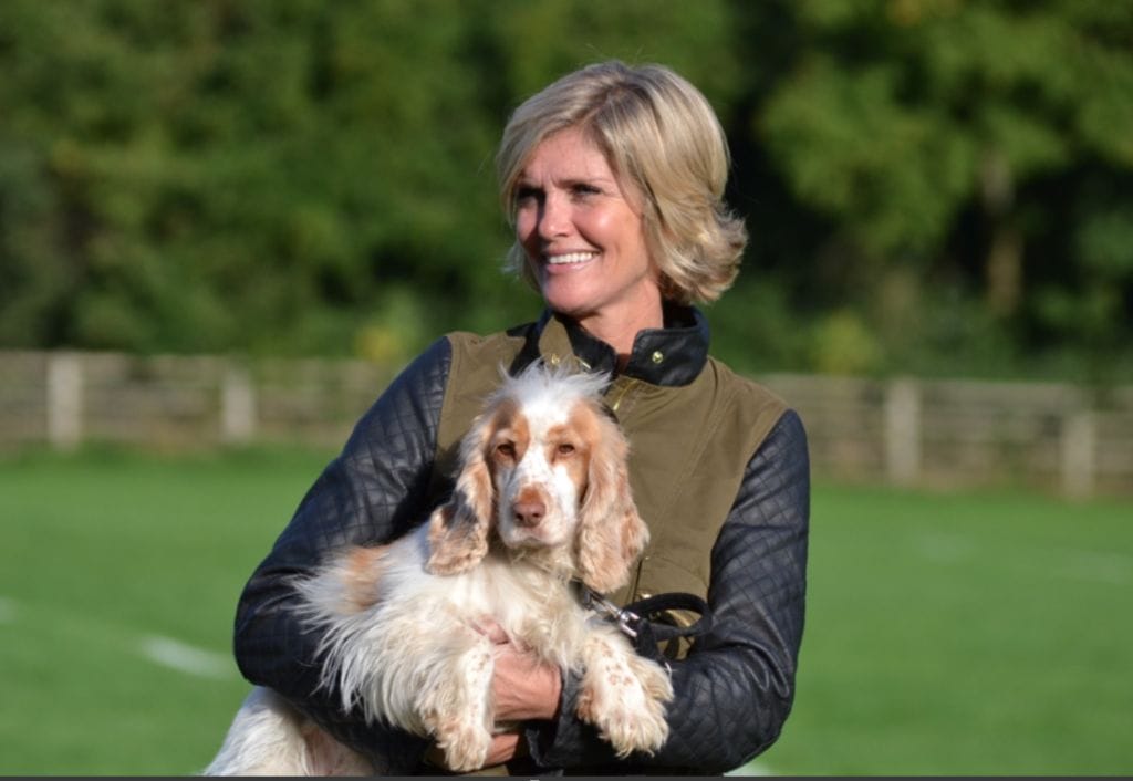 tina foster of mushroom london with her dog Minty