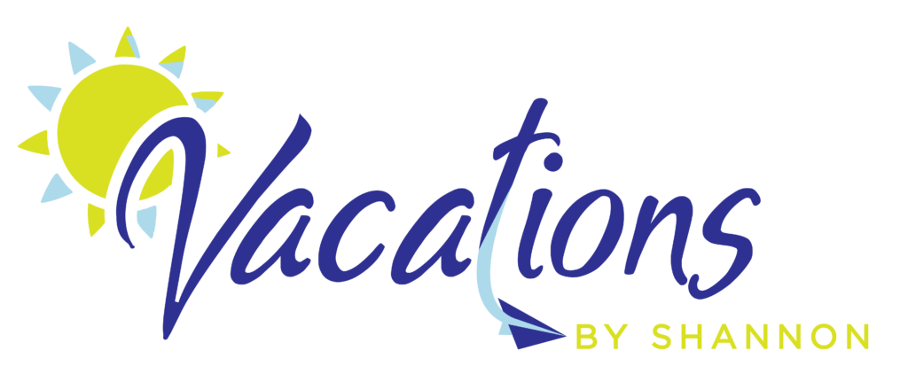 logo for Vacations by Shannon owned by empty nester Shannon Leyerle