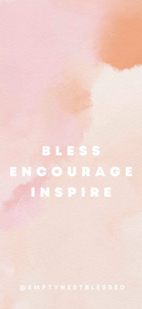 Pink watercolor iPhone wallpaper background that says bless, encourage, inspire