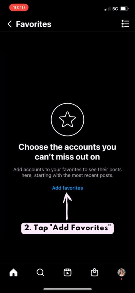 how to add accounts to favorites on instagram