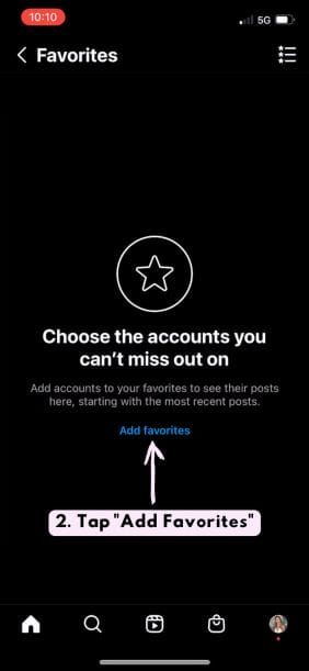 how to add accounts to favorites on instagram