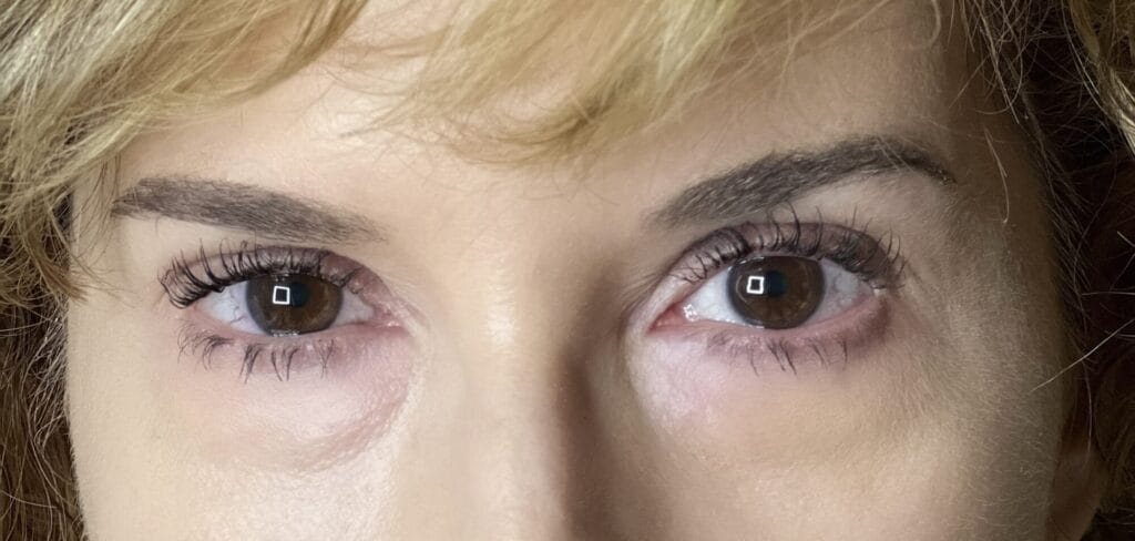 womans eyes and eyelashes with mascara