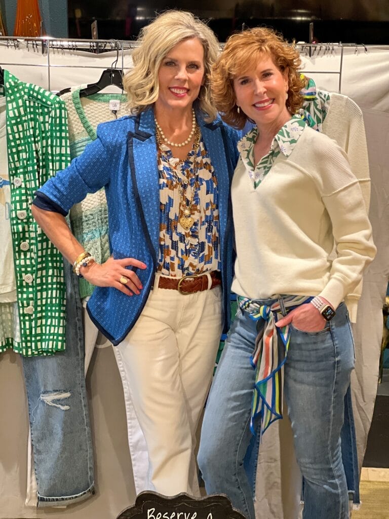two women standing in front of cabi spring 2022 fashion