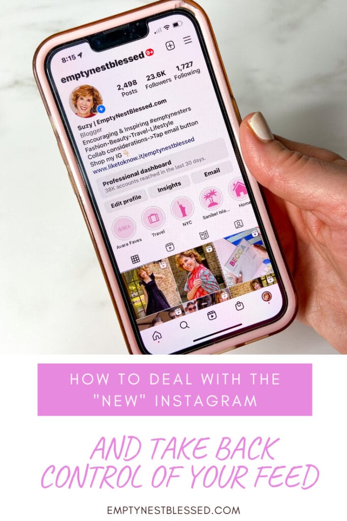 pinterest pin about taking control of your instagram feed
