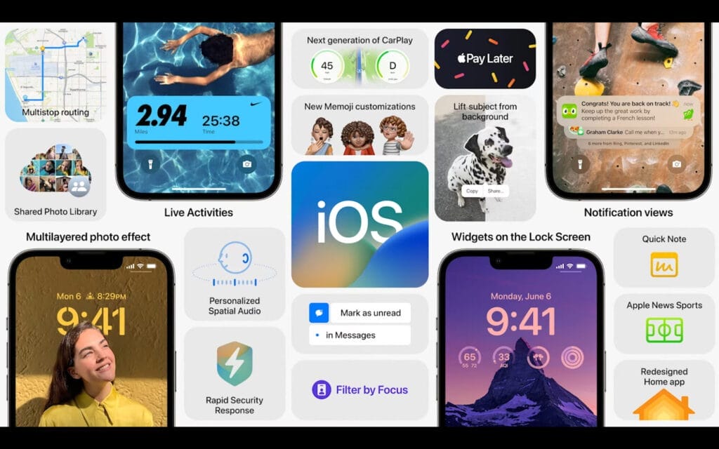 examples of iphone updates in ios 16