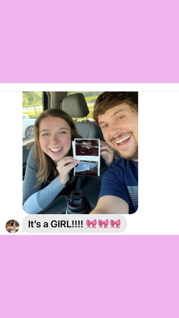 couple announcing it's a girl!