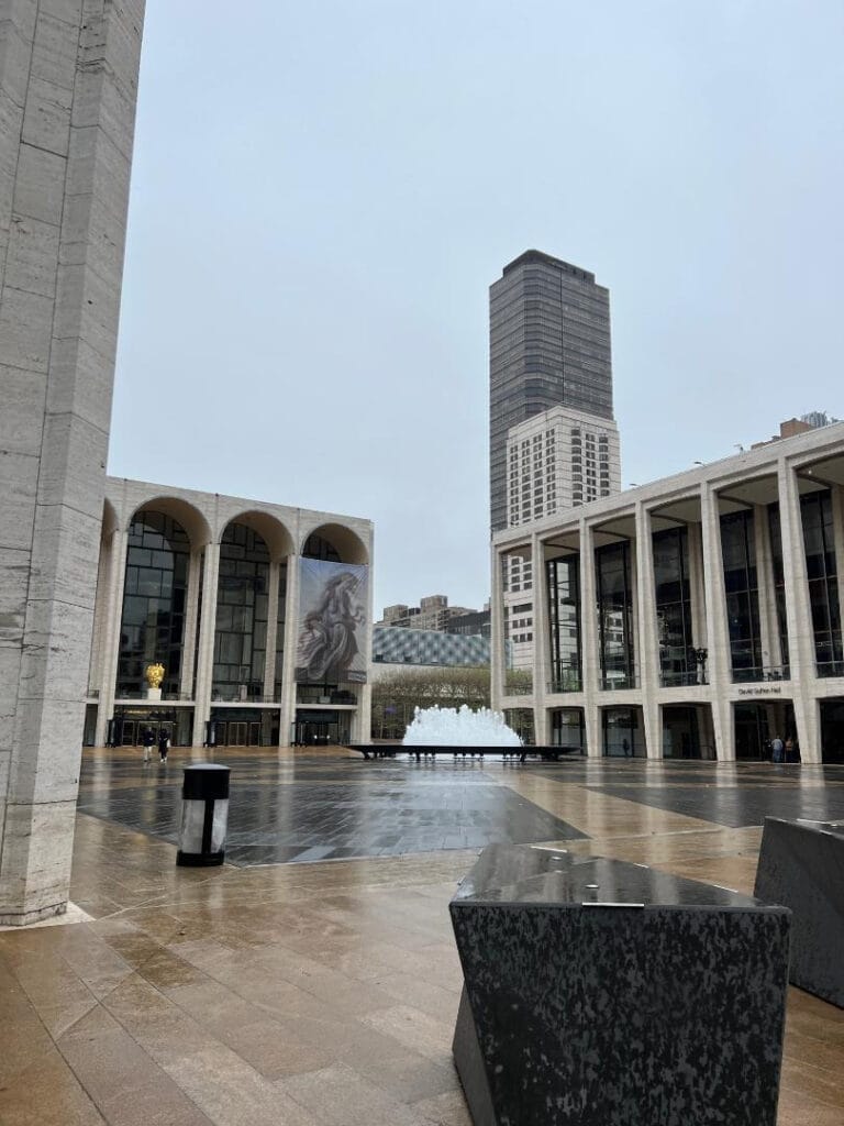 lincoln center on a rainy day