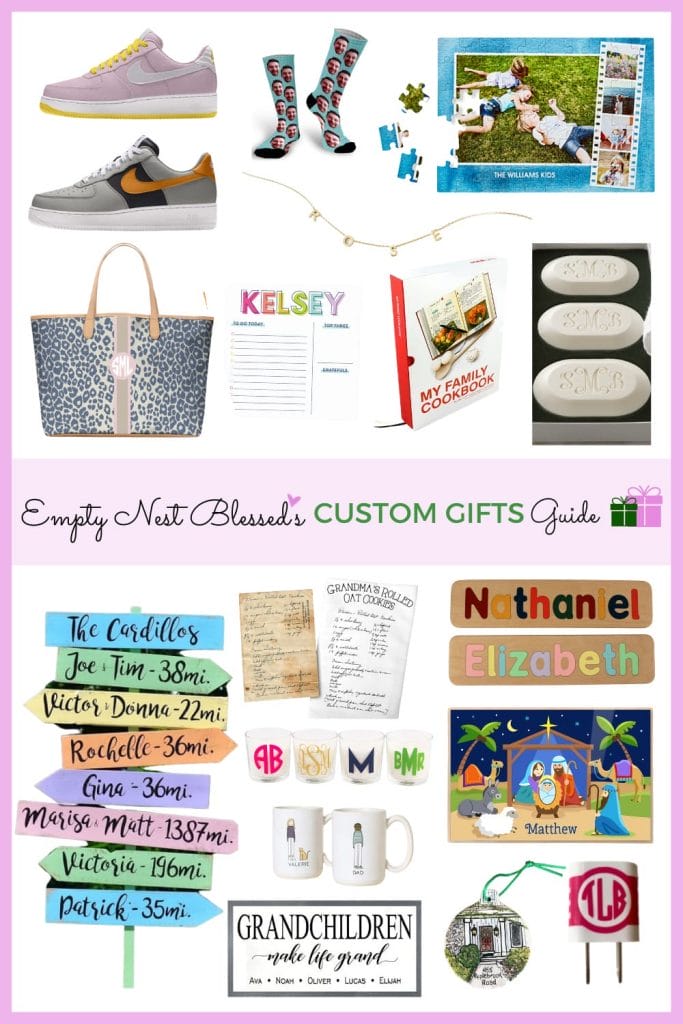 collage of customizable gift ideas
