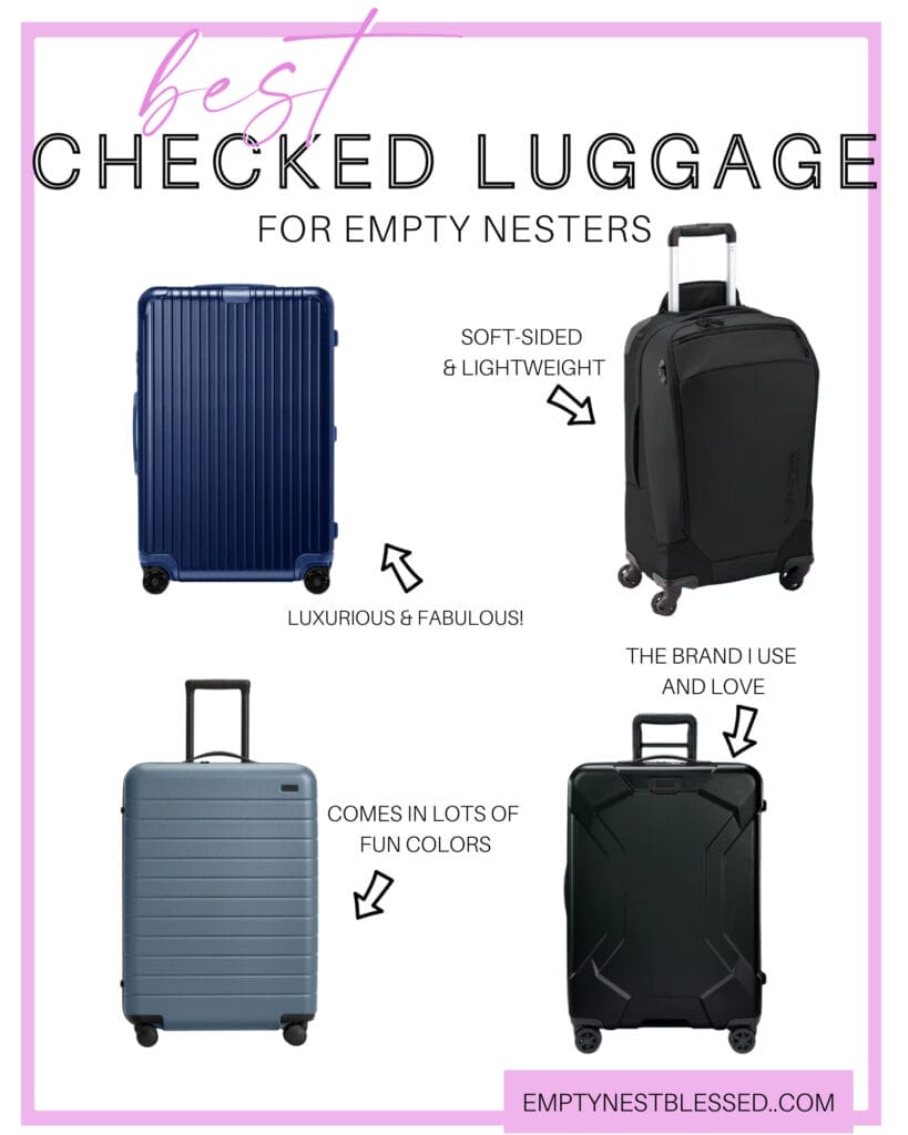 collage of best luggage for empty nesters
