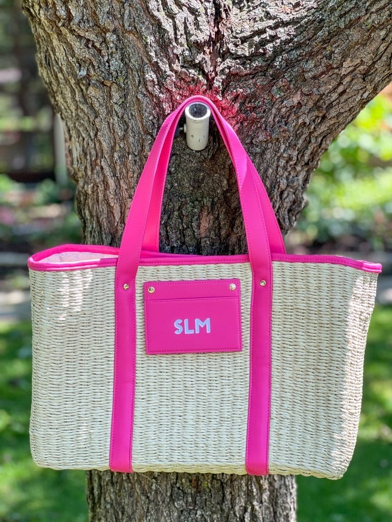 monogrammed straw tote from mark and graham