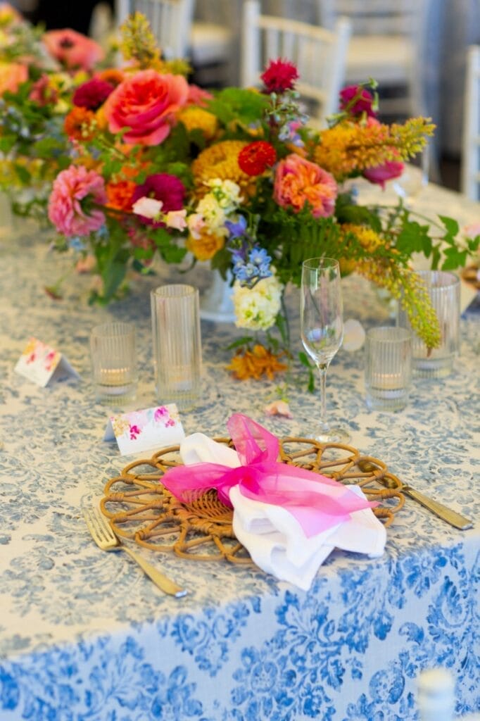 table placesetting at a garden party