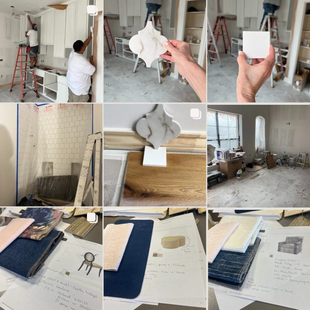 collage of during photos of downtown waco loft remodeling project