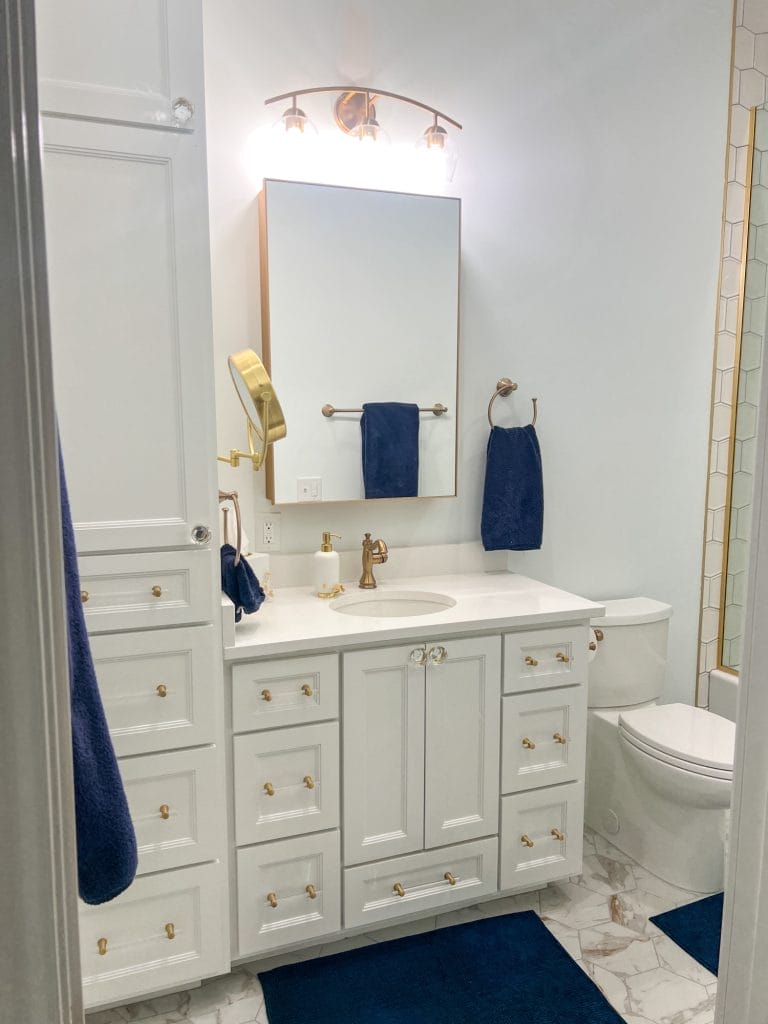 close up of bathroom in waco loft after remodel